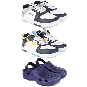 DRACKFOOT Men's Stylish Casual Shoes | Comfortable & Trendy Daily WearPremium Casual Shoes for MenGRT-(3-Combo)-1075-1074-3121-6 Multicolor