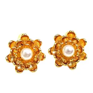 THEAco Lotus flower earring with pearl