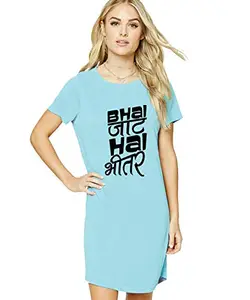 Stylish Cotton Blend Printed T-Shirt for Women | Casual Wear | Soft & Comfortable Fabric | Trendy Short Sleeve (Blue_Medium_Pack of 1)#7494