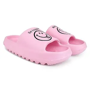 Pampy Angel EVA Smiley Women's Flip Flops Slides Back Open Household Comfortable Slippers Pink,38 (Euro)