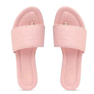 Thgif Wear Women Flat Slippers Comfortable (pink, 7)