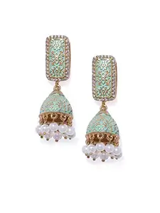 Accessher Jhumki Earrings With Ivory Enamel Jhumki Earrings for women and girls pair of 1