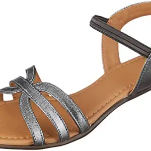 Carlton London Women's Pewter Heeled Sandal-4 Kids UK (CLL-6989)