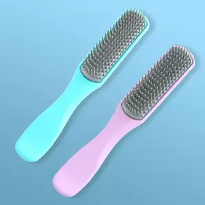 Kuber Industries Hair Brush|Flexible Bristles Brush|Hair Brush with Paddle|Straightens & Detangles Hair Brush|Suitable For All Hair Types|Hair Brush Styling Hair|Small|Set of 2|Blue & Purple