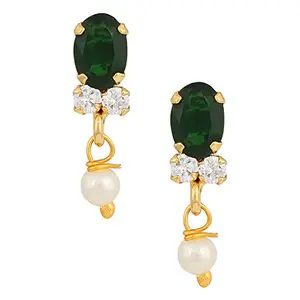 Archi Collection Traditional Ethnic Jewellery Green Earrings Studs for Girls and Women