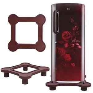 VUNNAVA® Heavy Duty Refrigerator Stand Suitable for All Brand Single Door/Double Door Refrigerators, 150-292 L (Maroon Color)