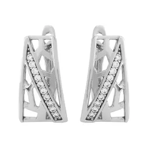 Kushal's Fashion Jewellery White Rodium Plated Casual Trendy Zircon Earring - 429349