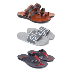 DRACKFOOT Men's Sandals | Lightweight Wear| Stylish & Easy to Wear For Men's GRT-SAN-(3-COMBO)-3151-1589-3131-8