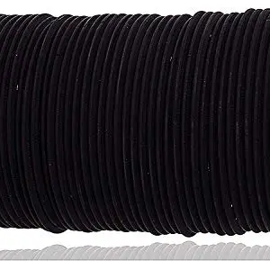 Generic Oneness Matte Desighn Plane Neon Colour Bangles Set for Women and Girls - (Pack of 48 Bangles) _Black_2.6