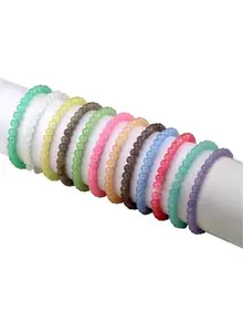 Faux Pearl Decor Charm Beaded Bracelet for Matching Bracelet, Friend And Soulmate Bracelet (Pack of 6)