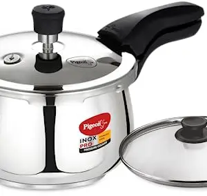 PIGEON BY STOVEKRAFT INOX PRO STAINLESS STEEL COOKER 3L OUTER LID COOKER-Induction base compatible price in India.