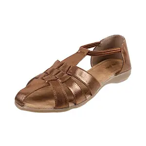 Walkway by Metro Brands Women's Bronze Fashion Sandals-3 UK (36 EU) (33-864)