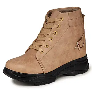 Bootco Boot Shoes High Ankle Heel shoes for Women And Girls Casual Stylish New Model Latest Trendy Sneaker 9023