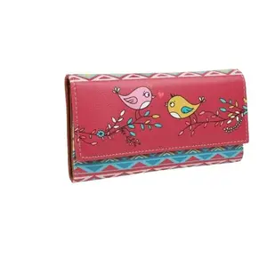ShopMantra Wallet for Women's | Women's Wallet |Clutch | Vegan Leather | Holds Upto 11 Cards 1 ID Slot | Magnetic Closure | Multicolor