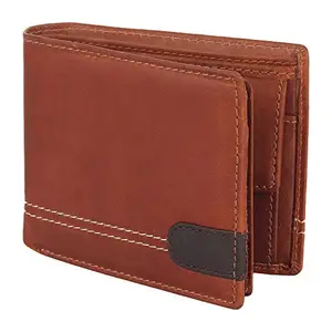 Flyer Men's Leather Wallet (Color-Tan) Genuine Leather (WTAN05)