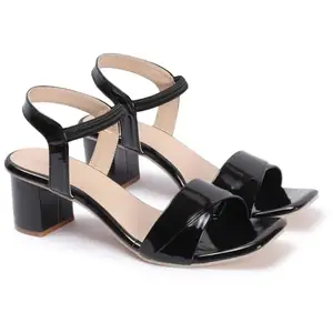 Comfortable Heeled Sandals (black, UK Footwear Size System, Adult, Women, Numeric, Medium, 4)
