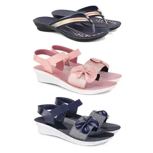 Women's Comfortable Sandal,Casual Lightweight Sandal for Everyday Wear | (COMBO-3)-1957-1968-1972-5