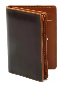 TEAKWOOD LEATHERS Men's Leather Wallet, Two Fold Brown Card Wallets for Men (Brown)