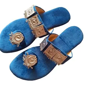 Women's Casual Slippers/Flats (Royal Blue-8)