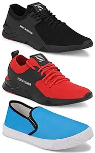 Axter Multicolor Casual Sports Running Shoes for Men 7 UK (Pack of 3 Pair) (3A)_9273-9325-1198