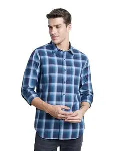 Symbol Premium Men's Checkered Casual Shirt - Regular Fit | Oxford Weave | Full Sleeve | Pure Cotton (Available in Plus Sizes)