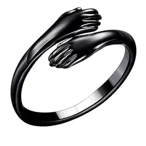 Hug Ring Adjustable ring for Men and Women | black color hand ring ring for lovers and friends