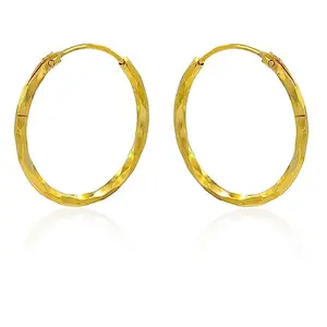 PRIVIU Studio Gold Plated Hoop Bali Earrings for Women & Girls, 2.5 cm