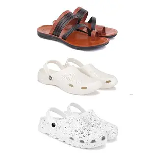 DRACKFOOT Men's Sandals | Lightweight Wear| Stylish & Easy to Wear For Men's GRT-SAN-(3-COMBO)-3151-3147-3057-7