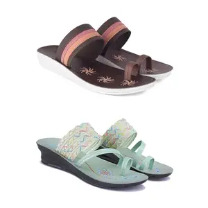 Women's Comfortable Sandal,Casual Lightweight Sandal for Everyday Wear | TP-(COMBO-2)-1990-1954-7