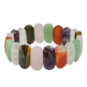Reiki Crystal Products Natural 7 Chakra Multi Stone Exotic Crystal Stone Bracelet for Unisex