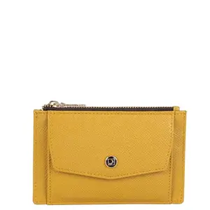 Da Milano Genuine Leather Yellow Card Case with Multicard Slot (10168)
