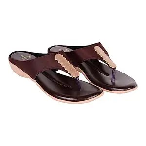 AM WOMANS FLAT FASHION SLIPPERS - 115(black,brown,grey,beige) (BROWN, numeric_7)
