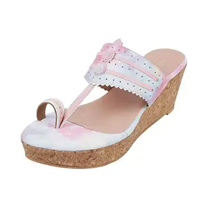 Metro Women Pink Synthetic Kolhapuris,EU/38 UK/5 (34-9988)
