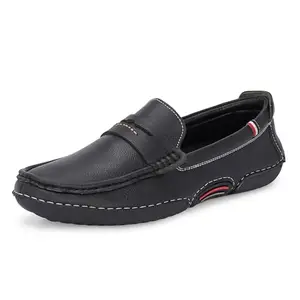 Centrino Slip-On Men's Formal Shoe | Stylish Non-Lace Design | Soft Cushioned Insole for Comfort | Premium Craftsmanship & Durable Build | Perfect for Office & Formal Wear 6647-1_Black_9