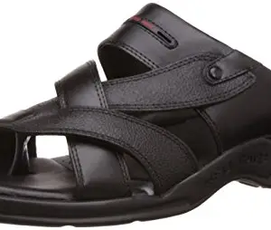 Red Chief Red Chief Men's Black Leather Slippers - 8 UK/India (42 EU)(RC593)
