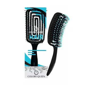 Colors Queen Rectangular Hair Brush with Strong & Flexible Bristles | Hair Brush for Men & Women for Grooming, Straightening, Smoothing & Detangling Hair (Rectangular Brush)