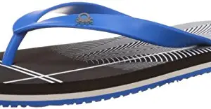 United Colors of Benetton Men's Black and Blue 902 Flip-Flops and House Slippers - 7 UK/India (41 EU) (16P8CFFPM620I)