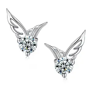dc jewels Silver Non-Precious Metal Swarovski CZ Fashion Earring Angel Wings Stud Earrings for Women