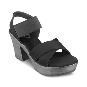 SOLE HEAD Black Heel Women Sandal