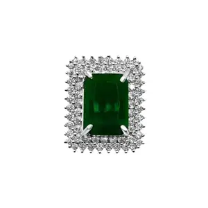 Zarkan Adjustable 925 Hallmark, Certified and Authentic Green Ruby Silver Ring | Rhodium plated |Beautiful Gift for Women and Girls With Certificate ofAuthenicity | Valentine's Day, Raksha bandhan