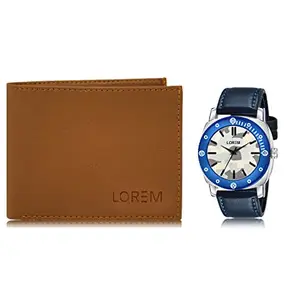 LOREM LOREM Combo of Men Watch & Artificial Leather Wallet-FZ-WL02-LR54