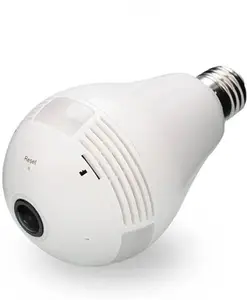 Bulb Camera Indoor WiFi Full HD Bulb Shape Fisheye 360° Panoramic Wireless WiFi IP CCTV Security Camera