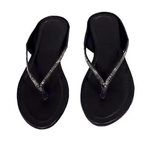 Women Ethnic Flats Footwear for Women | Fancy & Stylish Slippers for Party and Formal Wear Black Chain-11