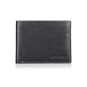 POLICE Compact Slim Gents Black Wallets Original Genuine Leather Wallet for Men -Bifold Slim Wallet for Men Gents Wallets Purse for Men 8 Credit Card Slots
