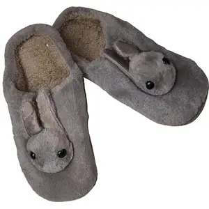 DONSON Women's Comfy Knit Slippers with Warm Plush Winter slipper Fur Lining, Memory Foam Slip on Slippers with Anti-Skid Rubber Sole