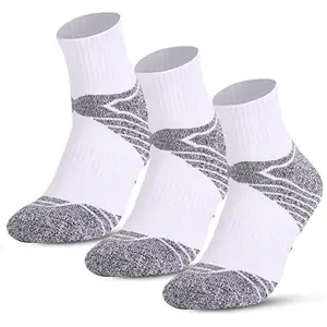 AIXING Men 3 Pairs Atetic Cotton Socks Outdoor Sports Casual Crew Socks for Hiking Trekking Walking