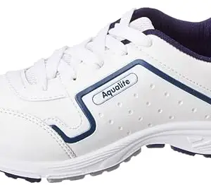 Aqualite Men J-81 Shoes, White/N.Blue, 8 UK/India