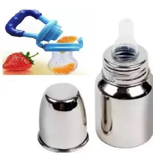 KINDAR CARE Baby's Plastic Steel Feeding Bottle | Multi 4 | Pack of 1 | 150 Ml