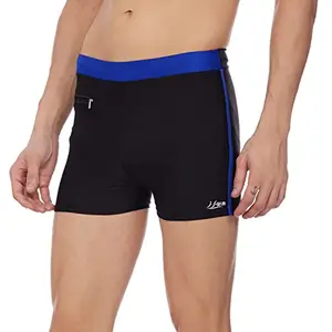 I-Swim Mens Costume Is-010 Size 2XL Black/Blue with Earplug Is-406