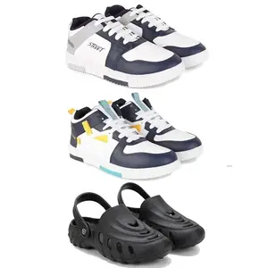 DRACKFOOT Men's Stylish Casual Shoes | Comfortable & Trendy Daily WearPremium Casual Shoes for MenGRT-(3-Combo)-1075-1074-3138-10 Multicolor